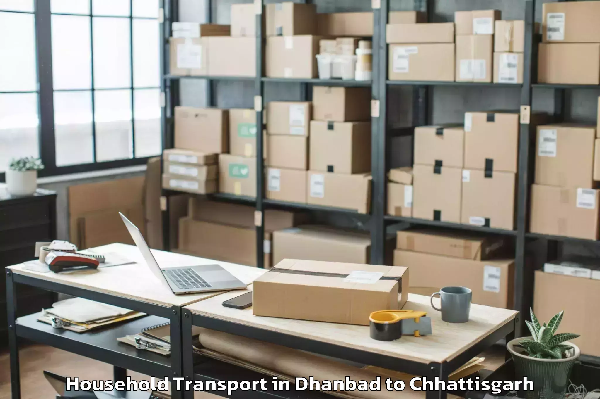 Dhanbad to Jagdalpur Airport Jgb Household Transport Booking